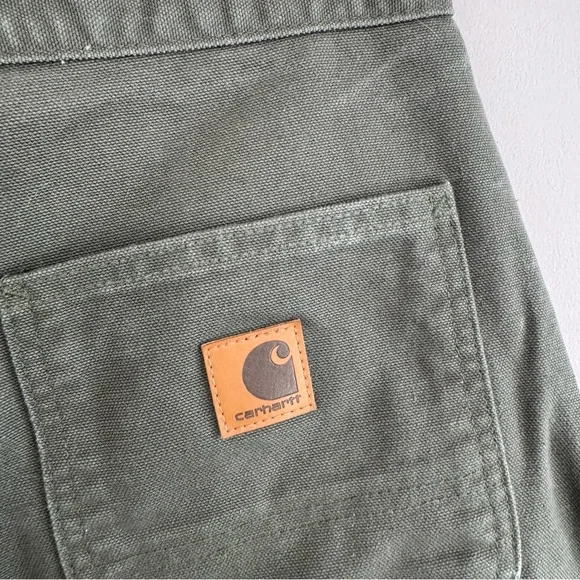Carhartt B11-MOS Dungaree Pants Washed Loose Original Fit Moss 29x30 Streetwear - Picture 11 of 12
